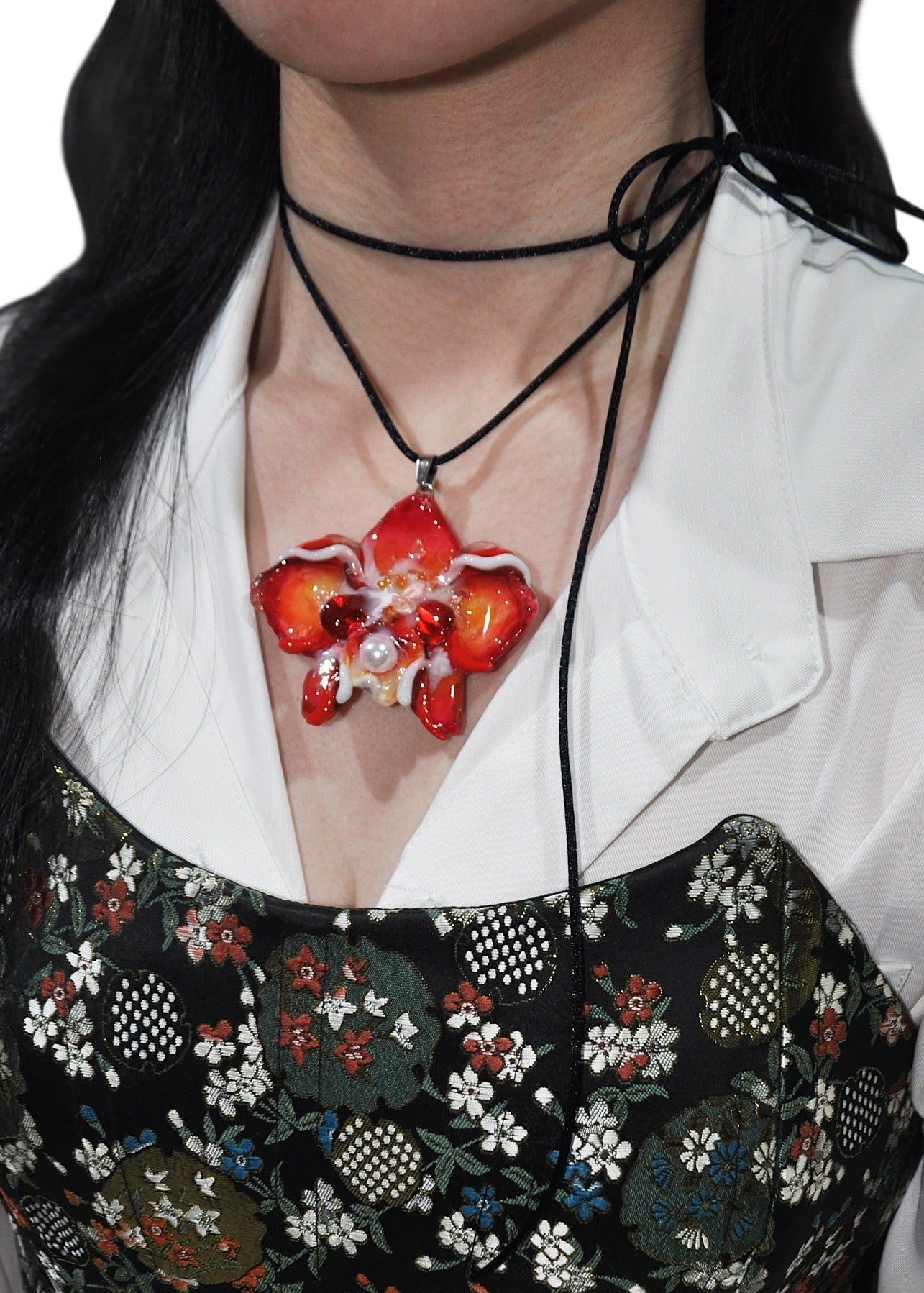 Solar Flare Orchid Necklace