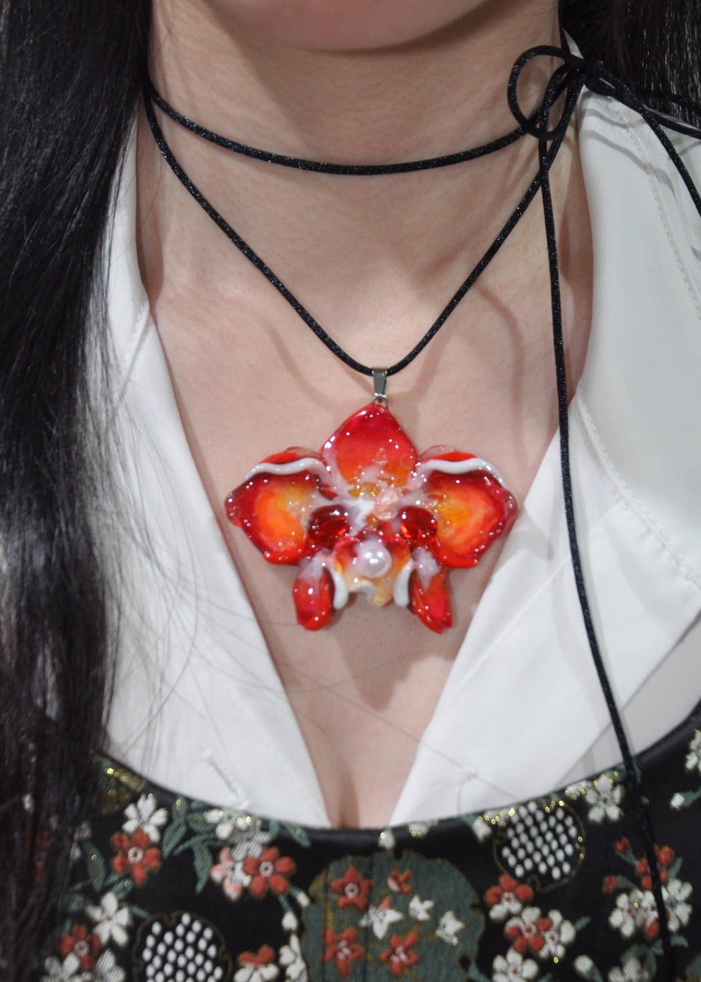 Solar Flare Orchid Necklace