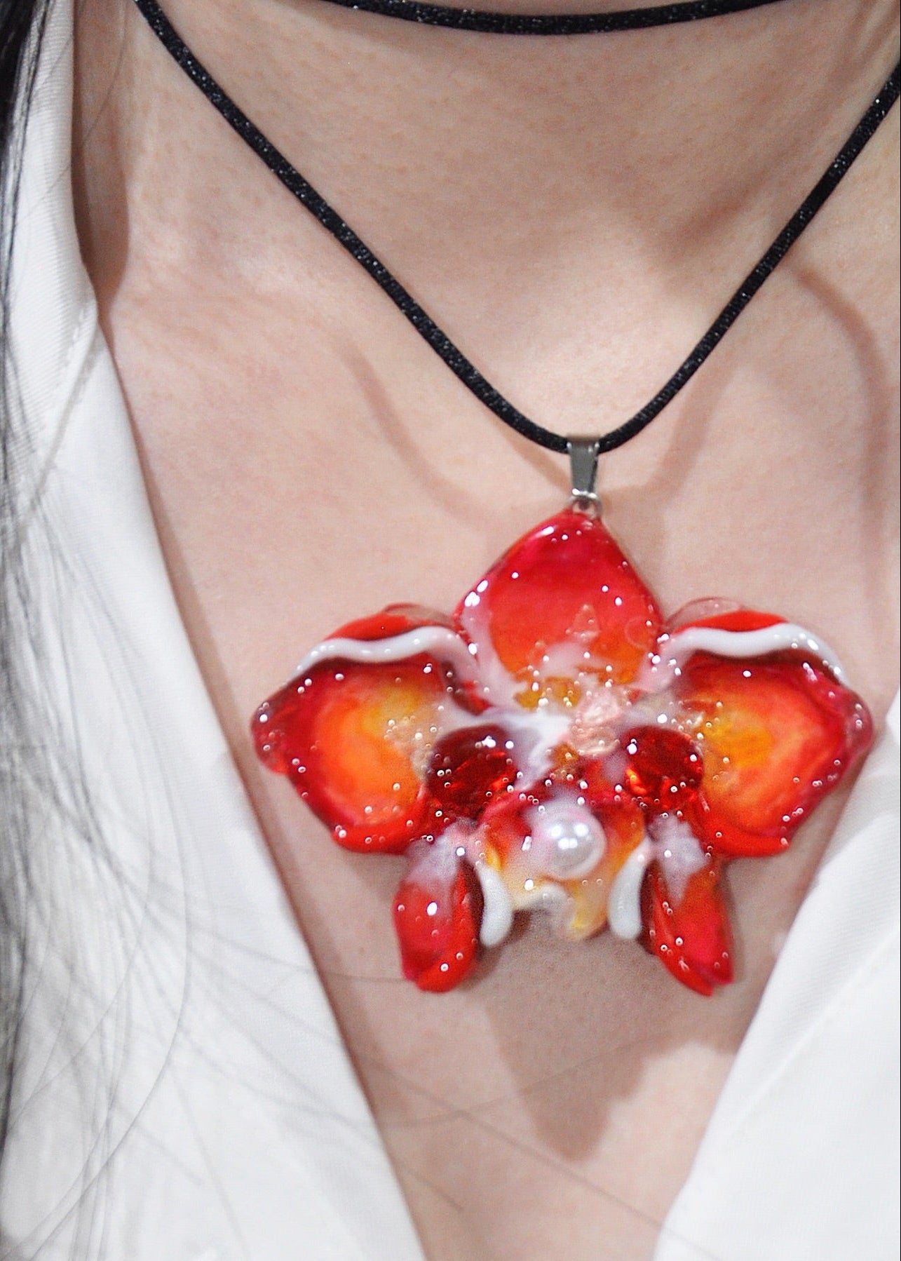 Solar Flare Orchid Necklace
