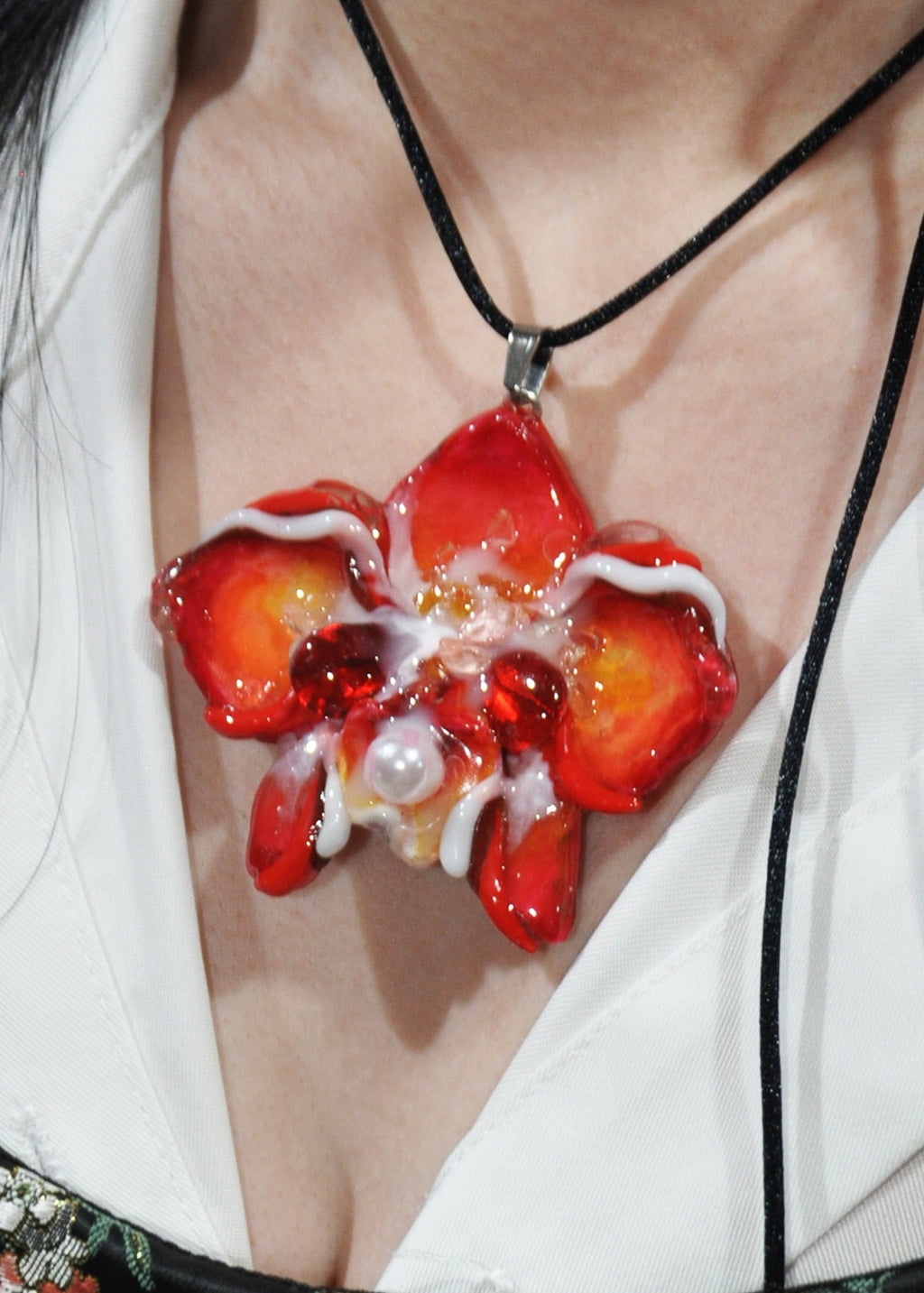 Solar Flare Orchid Necklace