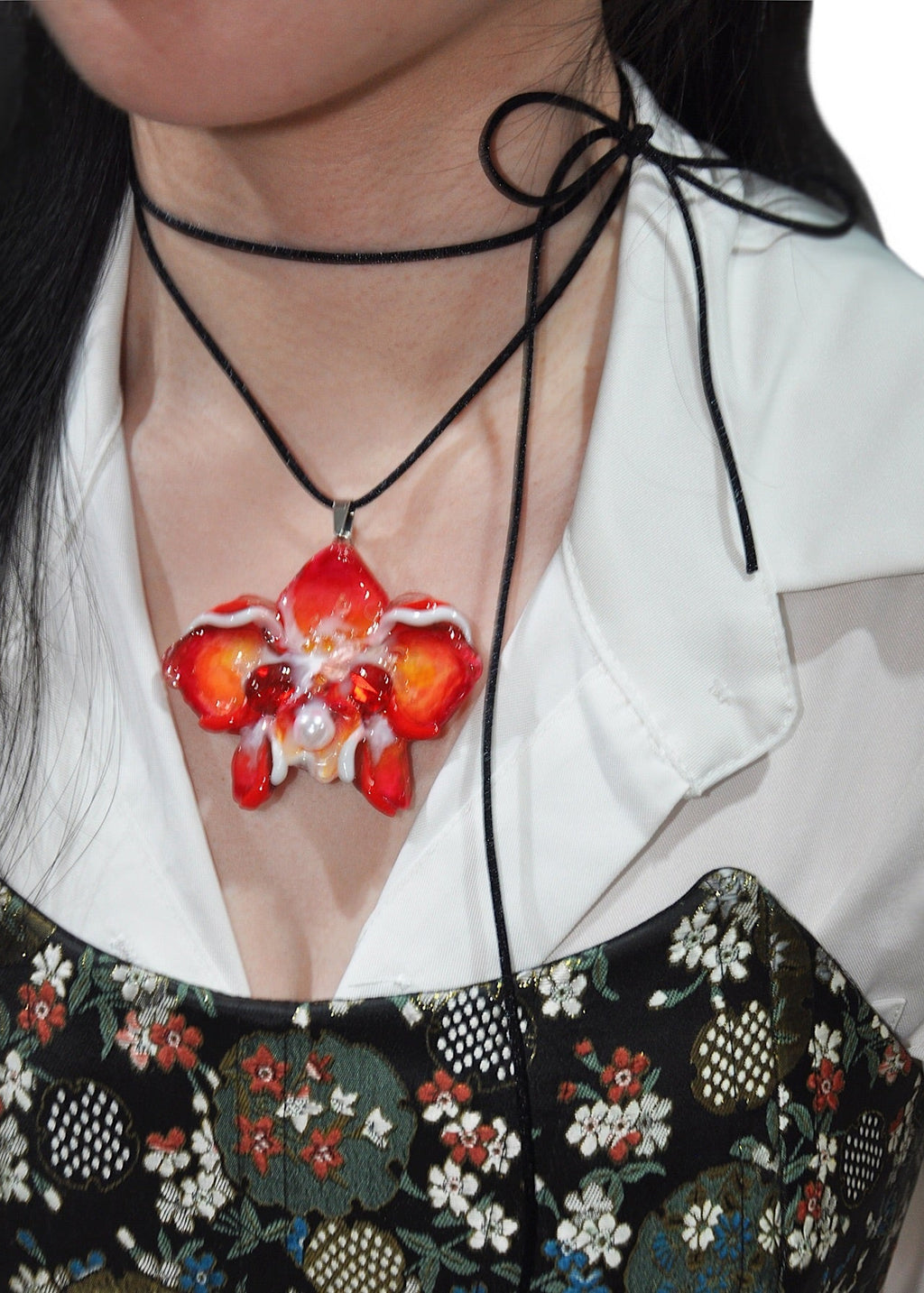Solar Flare Orchid Necklace